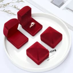 New Hollow Red Velvet Ring Box Couple Double Ring Bearer Box For Wedding Engagement Gift Favor Jewelry Organizer Packing Boxes