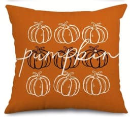 1pc/4pcs Vintage Fall Pillow Covers 18x18 Inch - Autumn Orange White Pumpkin Design for Christmas Thanksgiving
