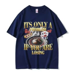 Winners Never Quit Funny Gambling Meme T Shirt Men's Vintage High Quality Fashion Women T-shirts Casual Cotton Oversized T-shirt