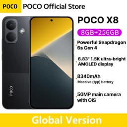 Global Version POCO X8 5G Smartphone 8340mAh battery 67W HyperCharge Snapdragon 6s Gen 4 50MP 6.83" 1.5K Display