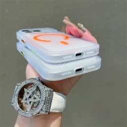 Corrugated Pattern For Magsafe Magnetic Wireless Charge Case For iPhone 17 16 15 14 13 Pro Max Transparen Bumper PC Matte Cover