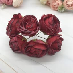 6 Piece of Simulation DIY Garland Forest Headdress European Tea Bud, Hot Edge Retro Rose Silk Flower Bud Decoration Material