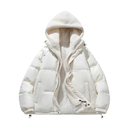 Man Winter Jacket Loose-fit Thickened Warm Cotton Coat Fleece Hood Men Trendy Cotton Padded Jacket Fake Two-piece Pink Couple