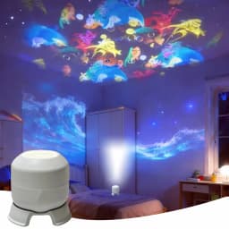 LED Starry Ocean Projection Light 360°Rotating Dynamic Night Light USB Plug-in Creative Birthday Gift for Preferred Bedroom Lamp