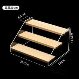 3-6 Layer Transparent Display Rack & Wooden Ladder Storage Shelf, Dustproof Organizer Stand for Cupcakes, Model Toys