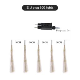 Romantic 10 IN 1 1200LEDs Dandelion String Lights Garland Outdoor Christmas Firework Fairy Lights for Garden Party Bedroom Decor