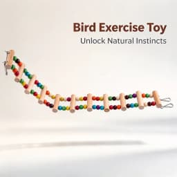Parrot Wood Ladder Climb Cableway Bird Bites Harness Rope Accessory for Parakeet Budgie Hamster Cage Toys Home Use