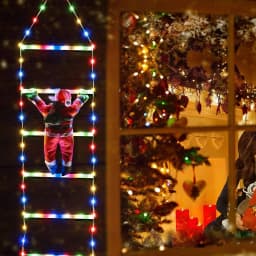 LED Christmas Lights Ladder String Lights Christmas Garland Fairy Lamps For Windows Home Wall New Year Xmas Tree Decoration