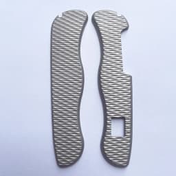 1Pair Titanium Alloy Handle Scales With Square Holes for 111MM Swiss Knife Patch with Slots for Toothpick Tweezers Accessories
