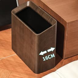 Walnut Finish Extra Large Trash Can Dual Layer Slim High Capacity Waste Bin for Kitchen Bathroom