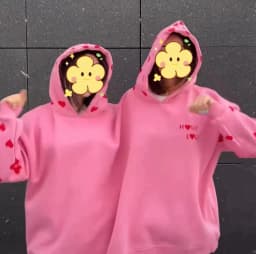 Double-person Hooded Sweatshirt Loose-fit Solid Color Sweatshirt Intimate Apparel For Two People