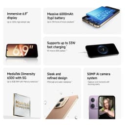 Global Version Redmi 17C 5g Ultra Hd Immersive Smartphone 6.9" 120Hz Display 50Mp Ai Camera System Massive 6000Mah Battery Mobile Phone