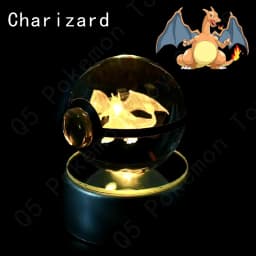 Pokemon 3D Crystal Ball Pikachu Gengar Mew Mewtwo Figurines Lamp Base Pokeball 3D Pokemon Glass Ball Statue Birthday Gift