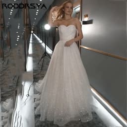 RODDRSYA Свадебное платье Sparkle Tulle Princess Wedding Dresses Romantic Strapless A-line Bridal Party Illusion Lace Up Back
