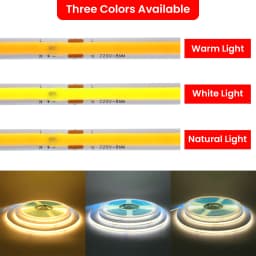 AC 220V 110V COB LED Strip 5M 10M 20M 50M Flexible LED Tape Ribbon with 2pin Cable/EU US Plug 240LEDs Density Linear Light