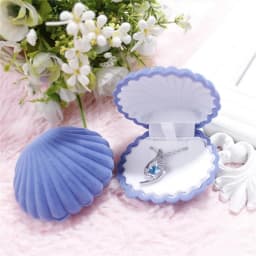 Ocean Style Shell-shaped Jewelry Box for Rings Earrings 4 Colors Options Made of High Level Flannel