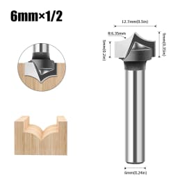 1/4 Inch 1/2 Inch Shank 6mm 12mm Shank Bottom Milling Cutter Slotting Cutter Engraving Machine Bottom Cleaning Router Bit