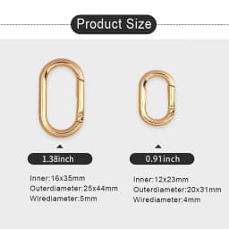 CRAZYSMITH Metal Oval Ring Spring Clasps Hook Buckles Openable Carabiner Keychain 2Pcs Leather Handbag Strap Belt Hooks Chain