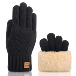 Female Winter Warm Knitted Full Finger Gloves Men Solid Woolen Touch Screen Mittens Women Thick Warm Cycling Driving Gloves H46
