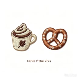2-12pcs Coffee Bread Embroidery Patches Iron‑on Mini Food Applique for Clothing Backpack Notebook Jeans DIY Sewing Decor