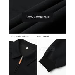TFETTERS Eu Size 2026 Men Half Zip Collared Sweatshirt Autumn Heather Gray Pullover Loose Fit Casual Daily Long Sleeve Sweat Top