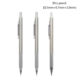 Full Metal 2.0 mm Mechanical Pencils Leads Set for Art Drawing Painting Color 2B Automatic Pencils Office School Pens Supplies