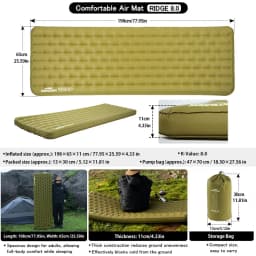 Soomloom R 8.0 High R-Value Air Mat - Portable Inflatable Mat Sleeping Pad for High-Altitude Camping, Hiking & Mountaineering
