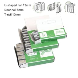 1000pcs U/ Door /T Shaped Nail Shaped Stapler Brad Nails Stainless Steel Stapler Nailer Staple For Furniture DIY Woodworking Too
