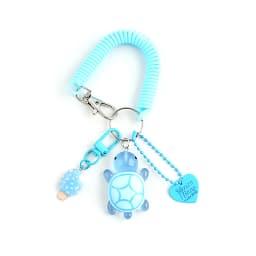 Creative Candy Color Flower Heart Pendant Keychain Cute Small Flower Key Ring Bag Pendant Accessories Luminous Turtle Pendant