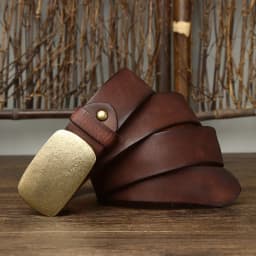 3.3cm Pure Cowskin Men Belt Genuine Leather Belt High Quality Smooth Brass Buckle Strap Male Jeans Luxury Designer Belts for Man