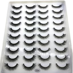 20 Pairs 3D Faux Mink Lashes Natural False Eyelashes Dramatic Fluffy Soft Wispy Volume Cross Reusable Eyelash MaKeup Tools