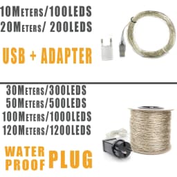 30m 50m 100m 200m LED String Lights Street Fairy Light Waterproof for Outdoor Christmas Fairy Lights Holiday Wedding Decoration