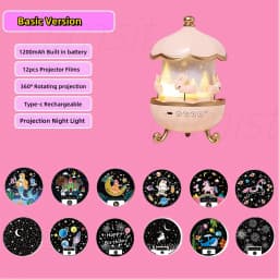 Kids Night Light Projector 21 Films & Bluetooth Music Player Rechargeable Nightlights Bedroom Decor Birthday Gift Star Projector