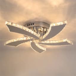 Modern Chandelier Ceiling Fan With Led Lamp Smart Remote Control Crystal Dining Room Fixtures Pendant Hanging Light Porch Lustre