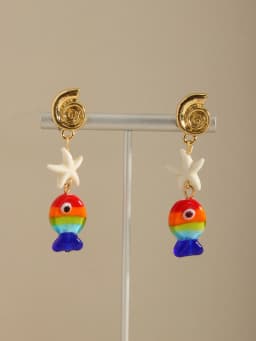 Cute Octopus Earrings Creative Glass Octopus Long Drop Earrings Unqiue Marine Series Design Earrings Wholesale Custom Packaging