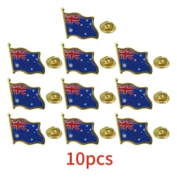 5/10/50/100 Pack Metal Australia Flag Lapel Pin Waving Australian Pins Bulk Patriotic Badge Souvenir Gifts