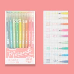 9Pcs Morandi Gray Pens Set Multi Color Gel Ink Pens Vintage Marker Liner 0.6mm Ballpoint Pen School Office Stationery Gift Pen