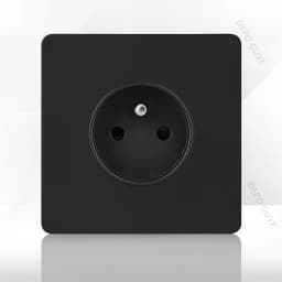 86 Type Retro Switch 1-4 Gang 2 Way Wall Light Brass Lever Toggle Switch Black Matte Stainless Steel Panel EU FR Power Outlet