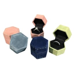 Vintage Hexagon Jewelry Single Ring Box Empty Case Holder For Engagement Wedding Ceremony Valentines Day Gift Organizer
