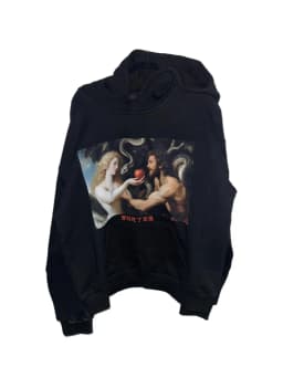 Men Gothic Horror Print Zip Up Hoodie Dark Anime Face Graphic Sweatshirt Y2K Harajuku Streetwear Outerwear Casual Black Tops