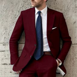Blue Men Suits Elegant Full Set Notch Lapel Single Breasted Luxury 2 Piece Jacket Pants Slim Fit Wedding Costume for Groom 2024