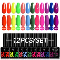 LILYCUTE 12PCs 7ml Nude Brown Red Nail Gel Polish Set Semi Permanent UV Gel For Nail Art Manicure Soak Off Gel Nail Polish Kit