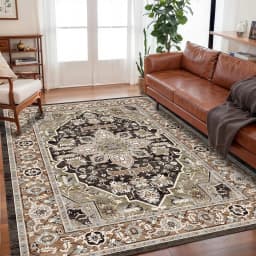 VIKAMA Bohemian Vintage Rug - Stain-Resistant and Easy-Care Floor Mat for Living Rooms and Bedrooms Persian Rug Home Decor
