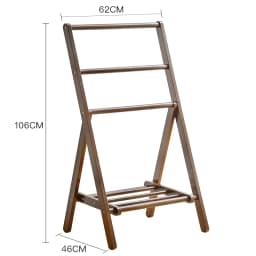 Japanese Style Solid Wood Clothes Hanger Creative Bedroom Bedside Pants Rack Attractive Clothes Storage Folding Stand Hat Shelf