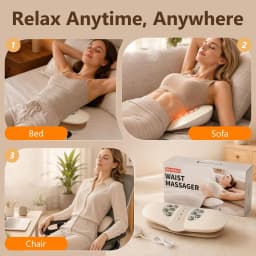 Electric Lumbar Traction Device Wireless Waist Back Massager Back Stretcher with 10 Metal Heads Deep Kneading for Total Relax