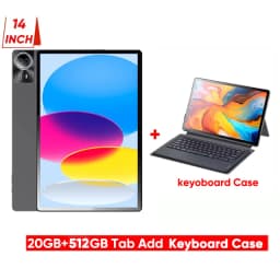 Giant Screen Lightly 14 inch Global Firmware Android 15 Phone Call Tablet PC 20GB 512GB BT5.0 5G WiFi GPS Google Play Tabs Pads