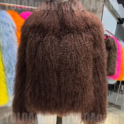 YOLOAgain High Collar Real Mongolia Sheep Fur Jacket For Women 2025 Winter Coats Outerwear