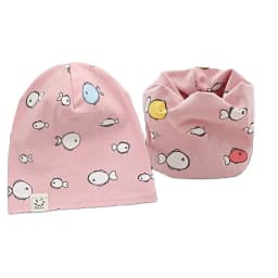 2024 New Cotton Children's Single-layer Hat Scarf 2-piece Set Spring Autumn Girls Hat Scarf Baby Boys Head Cover Kids Hat Set