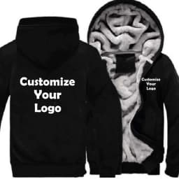 Customized Men's Jacket Winter Thicken Hooded Jackets Male Long Sleeve Coat Casual Zip Up Hoodies Streetwear Men's Coats