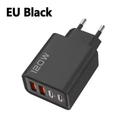120W USB-C Charger 4 Ports PD Quick Charge 3.0 Type-C USB Phone Chargers Fast Charging Adapter For IPhone17 16 15 Xiaomi Samsung